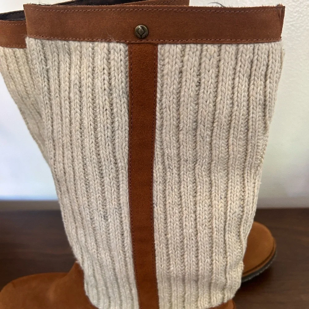 REEF Autumn Star Boots Women’s 8 Winter Tan Brown Cream New warm Tall